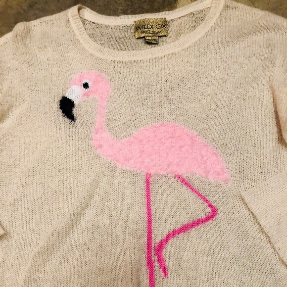 Wildfox White Label Pink Flamingo Roadie Sweater - Picture 7 of 8